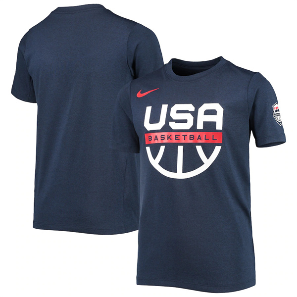 Men's Team USA Navy Basketball T-Shirt(Run Small)